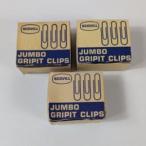 Vintage Scovill Jumbo Gripit Clips 2 Inch Paperclips Item Number 76C Open Box